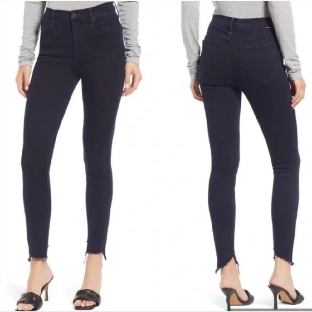 MOTHER The Stunner Zip Two Step Fray Ankle Skinny Jeans in Holding Hands